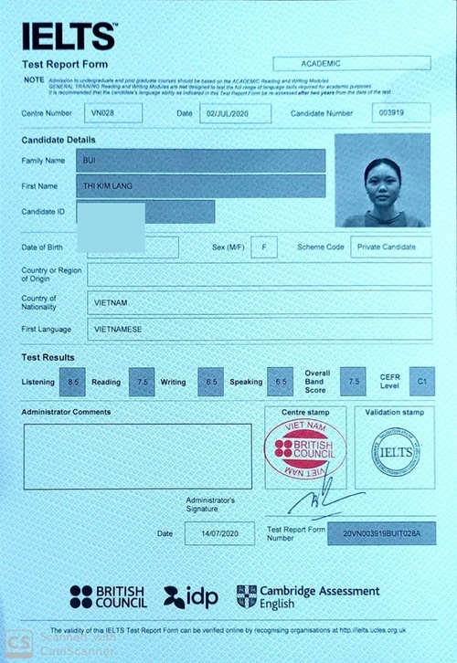 Bùi Thị Kim Lăng - 7.5 IELTS