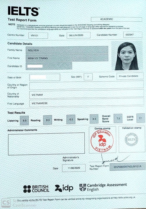 Nguyễn Minh Vy Trang - 7.0 IELTS
