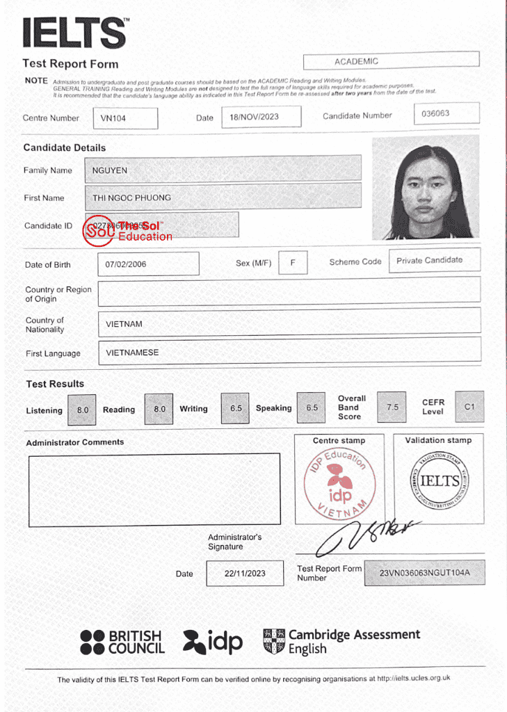 Nguyễn Thị Ngọc Phương - 7.5 IELTS